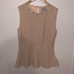 Forever21 Gold Detailed Peplum Blouse